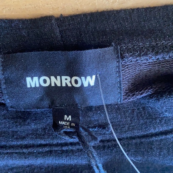 Monrow Piped Super Soft Sweatshirt, Black Sz M **NWT** - Picture 5 of 8